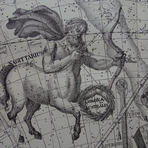 Astrologie Print antike Bilder von Skorpion Schütze Saggitarius Zeichen Vintage-Poster Himmelskarte Sternzeichen alte Sternkarte