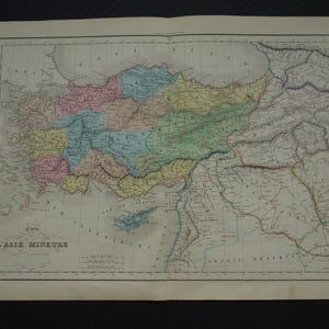 Alte Landkarte von Kleinasien 1859 originales antikes Geschichtsplakat vom Nahen Osten der Türkei Armenien in klassischen antiken Vintage Maps