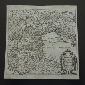 360+ Jahre alte Karte von Golf von Venedig Original, antike Landkarte Italien Istrien Vintage kleine Karten 5x5"