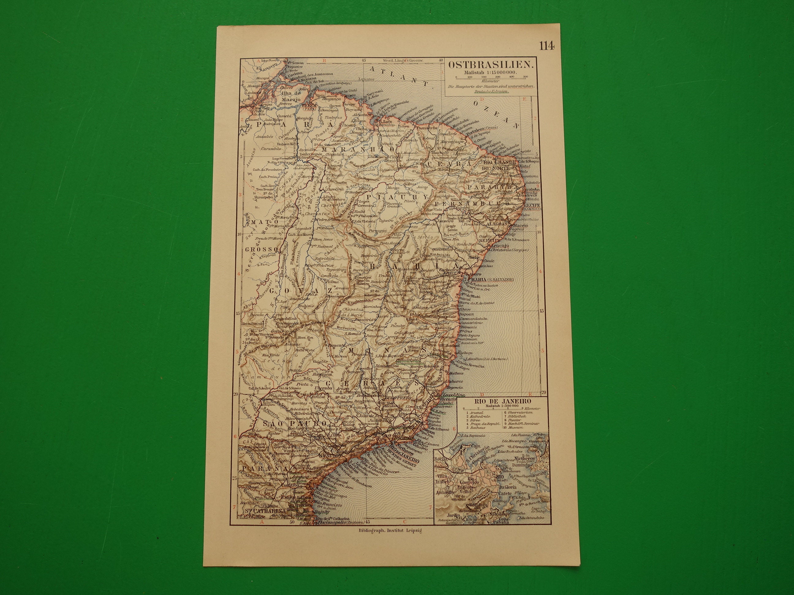 【90年代ブラジルで購入】サンパウロ州 大きな地図 アンティーク 90年代ブラジルで購入】サンパウロ州 大きな地図 アンティーク