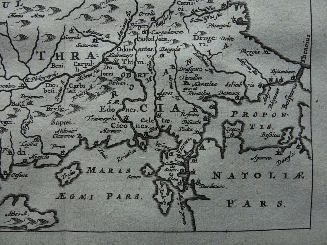 360 Years Old Map of Bulgaria and Northern Greece Original Etsy Canada