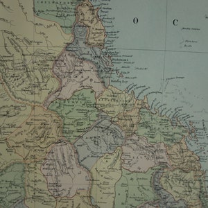 Queensland Australia Old Map LARGE Original 1890 Antique Maps About ...
