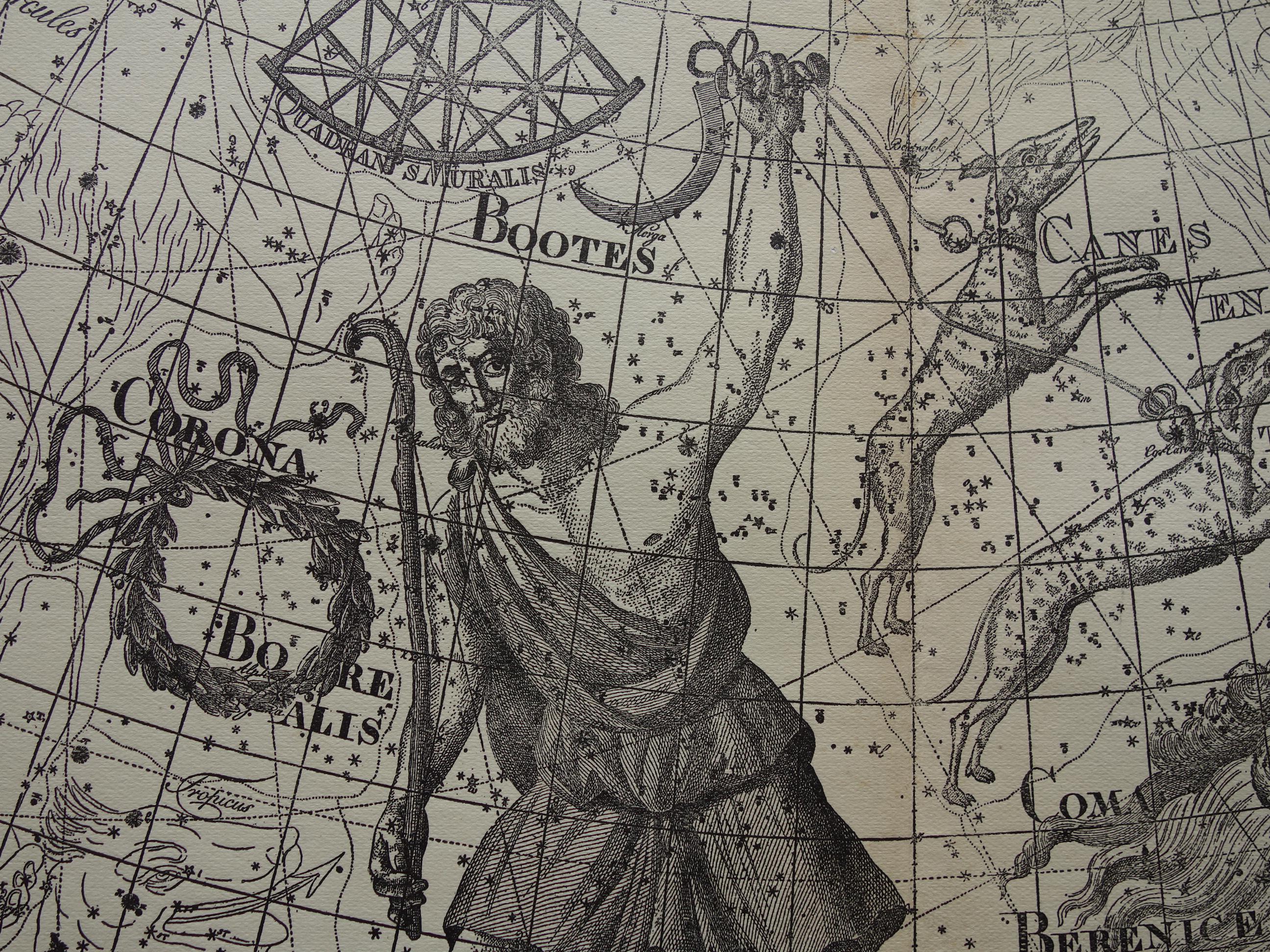 Old Star Chart Vintage Dutch Astronomy Map of Canes Vena Old Star Chart Vintage Dutch Astronomy Map of Canes Vena