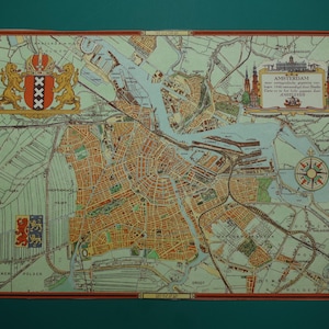 Plan de la ville d'Amsterdam de 1947, Cartes anciennes originales d'Amsterdam