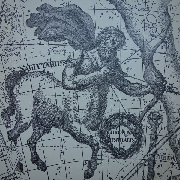 Old astrology print antique pictures of Scorpio Sagittarius Saggitarius sign vintage poster celestial map zodiac signs old star chart