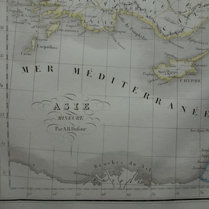170+ Jahre alte Landkarte von Kleinasien original altes französisches Geschichtsdruck Poster über Türkei Palästina Mesopotamien Armenien Vintage Karten