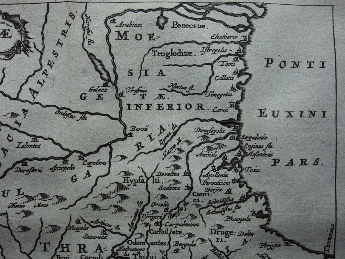 360 Years Old Map of Bulgaria and Northern Greece Original Etsy Canada
