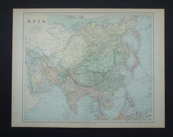 1914年東アジア大型オリジナルアンティーク地図、17 x 22インチ、歴史