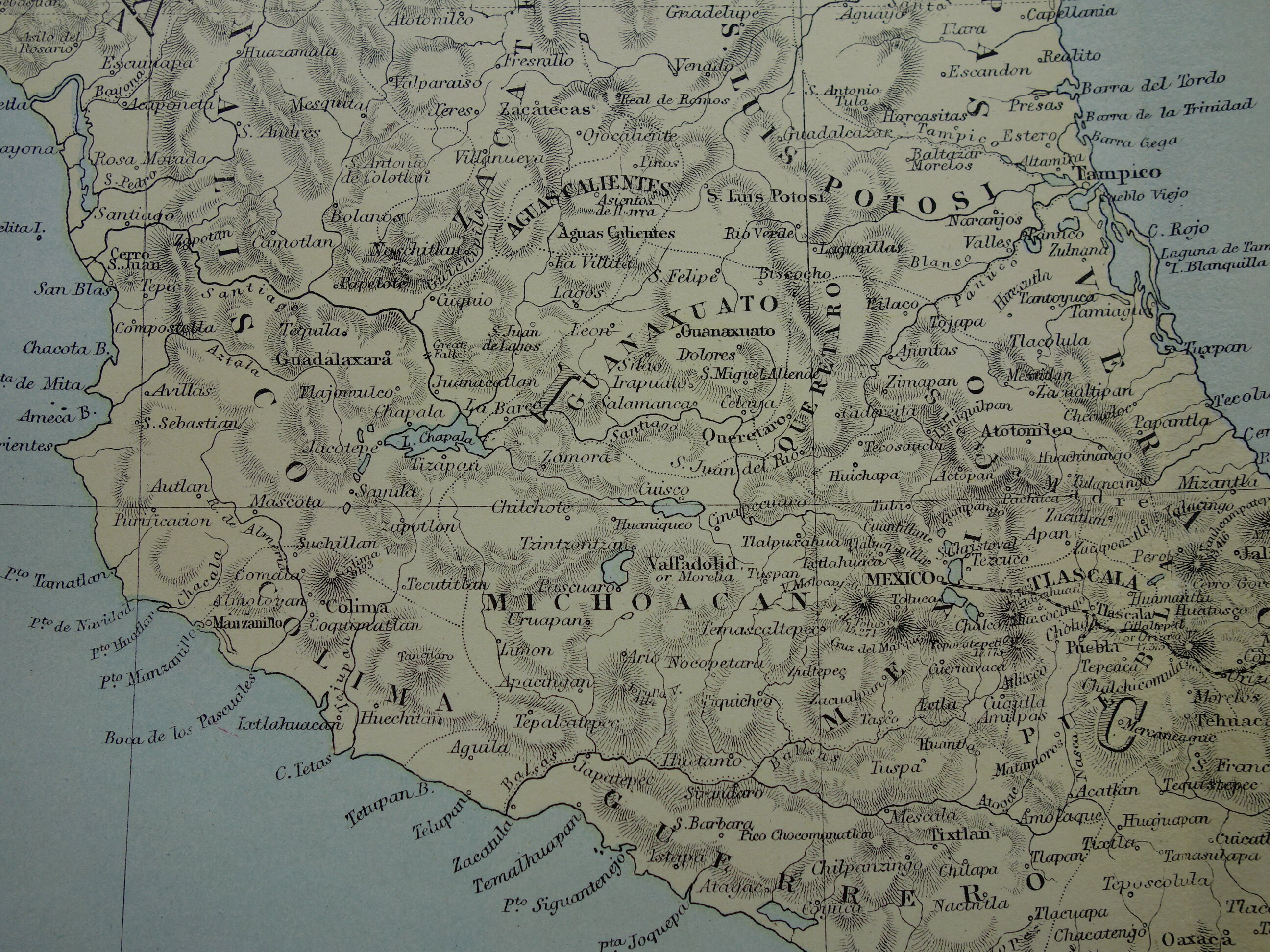 1877 MEXICO Old Map LARGE Original Antique Maps About - Etsy