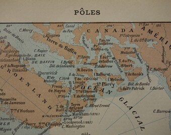 17 Cartes Des Poles Grand Format Pole Nord Et Pole Sud Etsy France