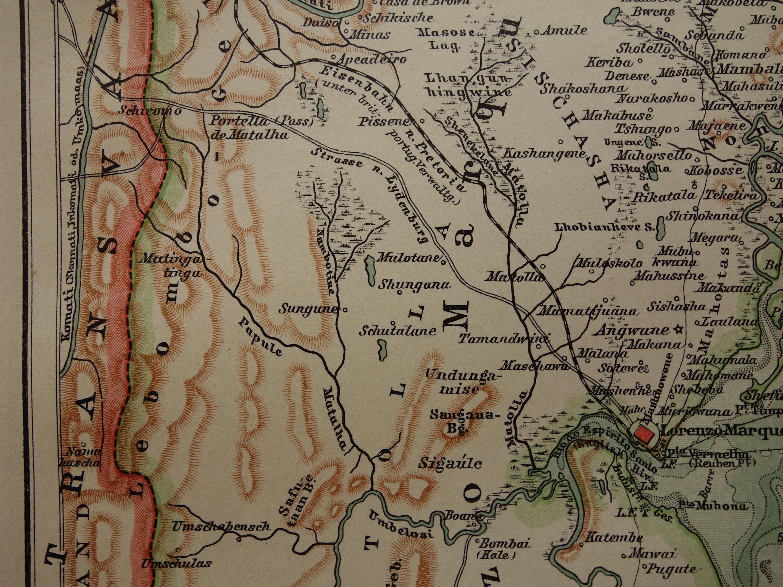 MAPUTO Old Map of Mozambique 1911 Original Antique City Plan About ...