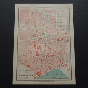 1877 BARCELONA old map of Barcelona - original antique city plan Barcelona vintage maps poster Spain vieille carte - plano antiguo mapa