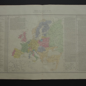 Alte Landkarte Europa im Jahr 1713 nach dem Frieden von Utrecht original antike Geschichts-Karte Europa vintage Landkarten
