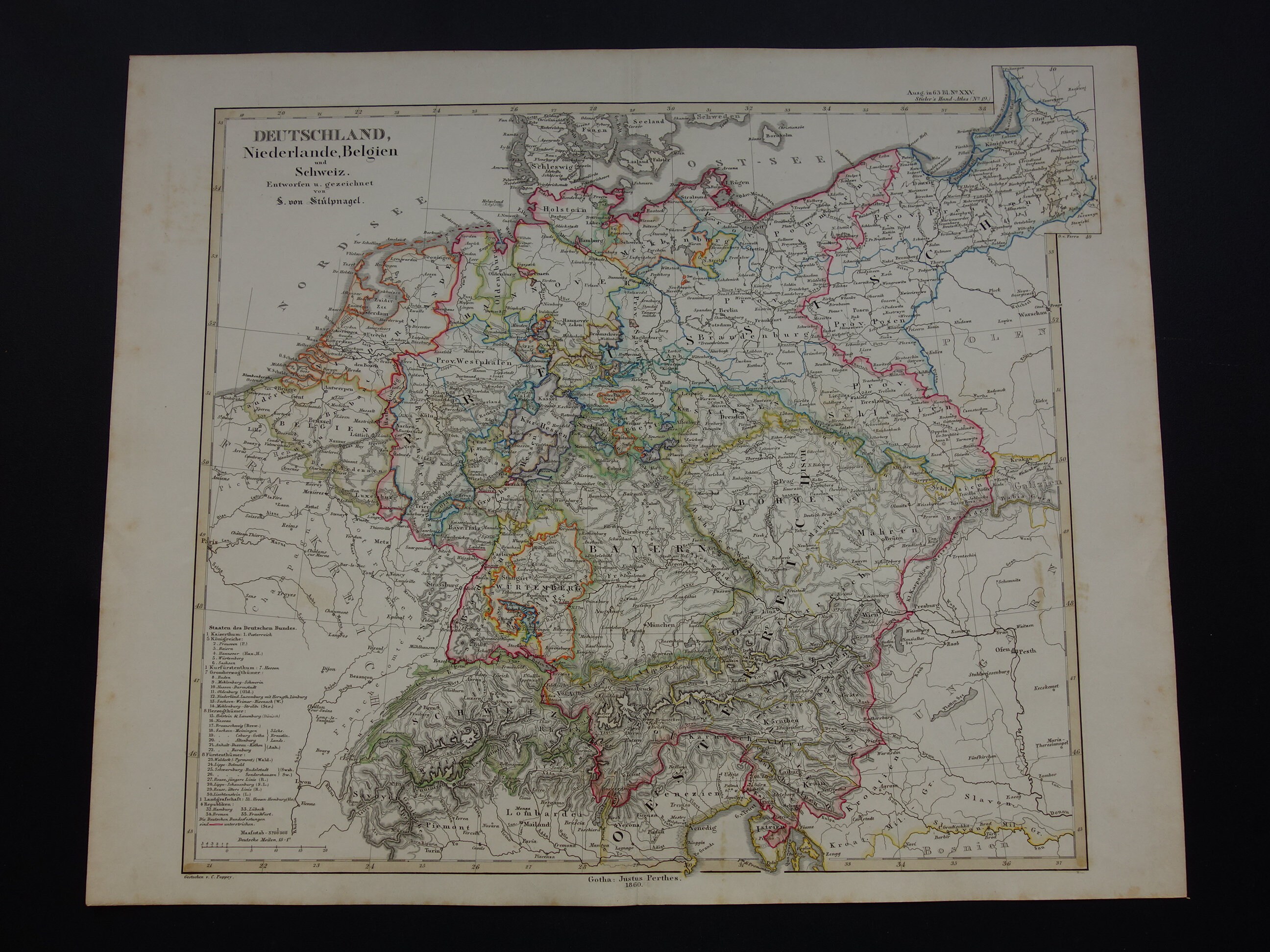 Original 1897 Antique Colour lithography print of a beautiful map of East and West Prussia Germany Baltic Sea Konigsberg Berlin Empire Eagle Original 1897 Antique Colour lithography print of a beautiful map of East and West Prussia Germany Baltic Sea Konigsberg Berlin Empire Eagle