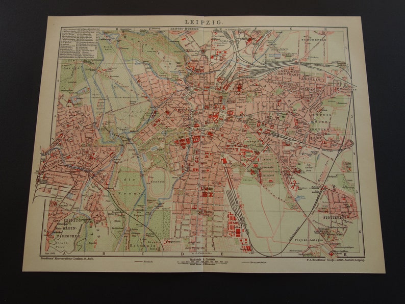 Leipzig Old Map Of Leipzig Germany 1904 Antique City Plan Etsy