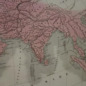 WORLDMAP Antique Map of the World Known in Antiquity 1859 Original ...
