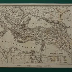OSMAN REICH antike Landkarte Original 175+ Jahre alte deutsche Landkarte Türkei Osmanisches Reich 1849 Vintage Karten Asien Europa