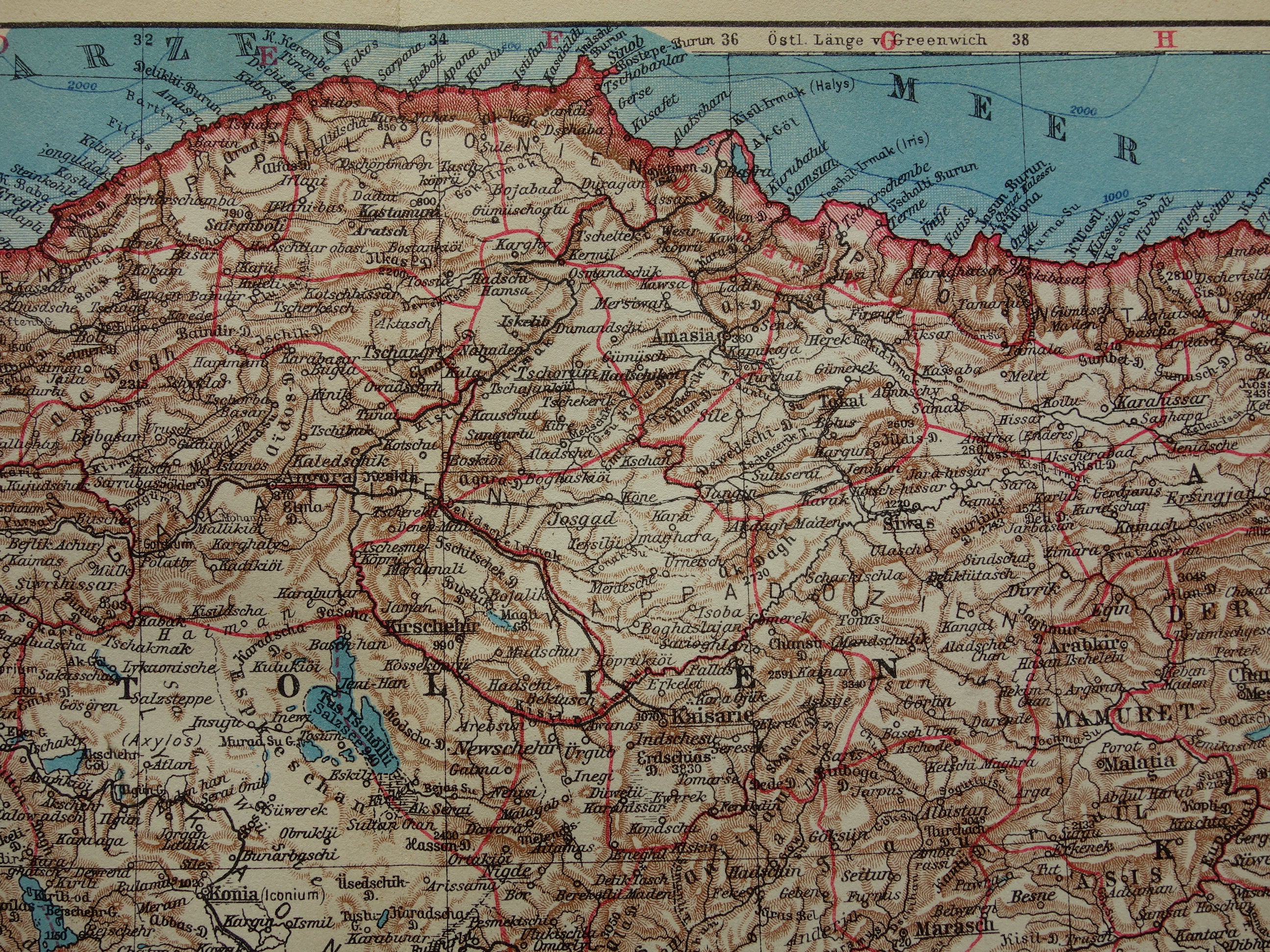 Old Map of Turkey 1928 Very Detailed Antique Map of Asia Minor Etsy India