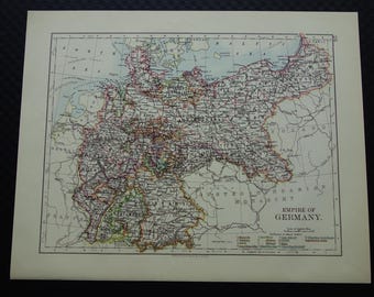 1871年から1918年までのドイツの地図（額入りキャンバス） - Etsy 日本