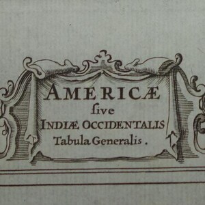 360+ Jahre alte Karte von Nord- und Südamerika Original, antiker Druck Amerikanischer Kontinent USA Vintage kleine Landkarten USA Kanada 5x5"