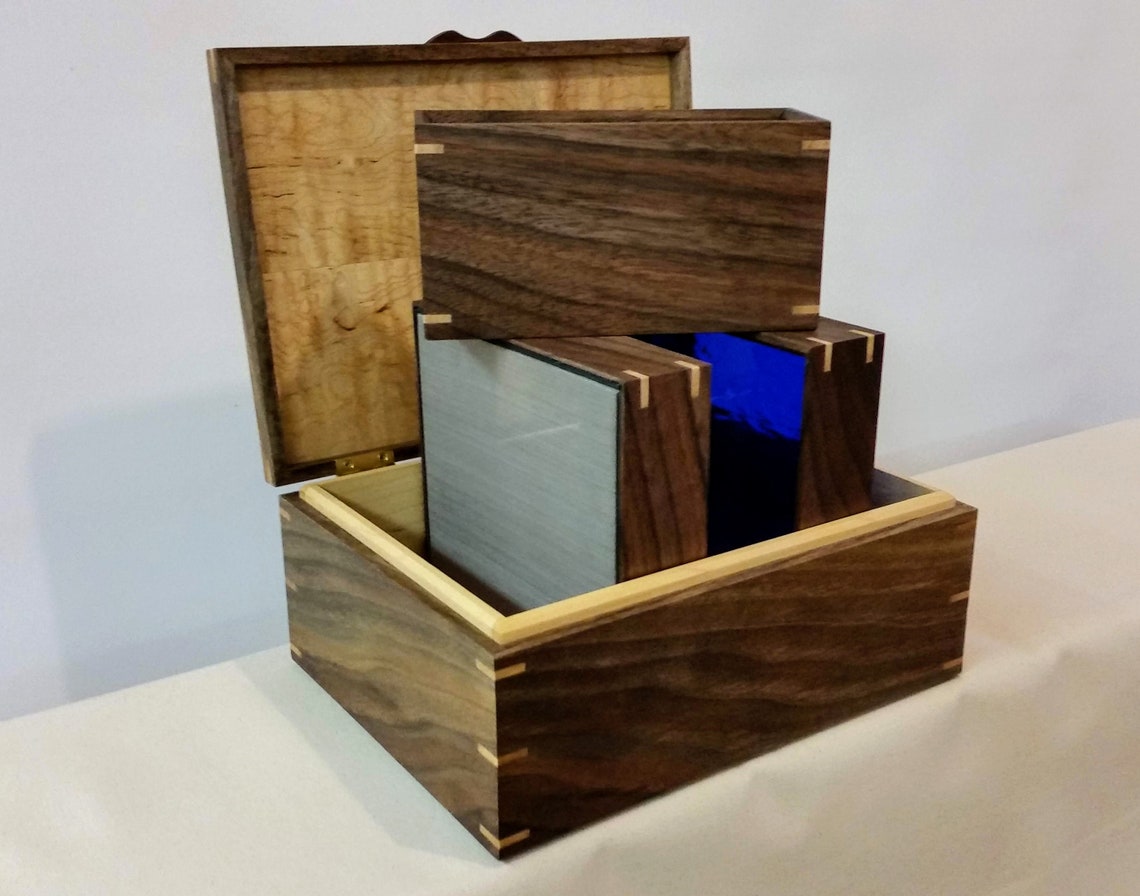 Walnut and Maple Kief Sifter and Cannabis Humidor Etsy