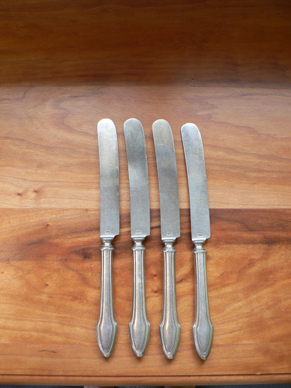 alvin silmet molly stark silver plate knives 4 silver dinner etsy
