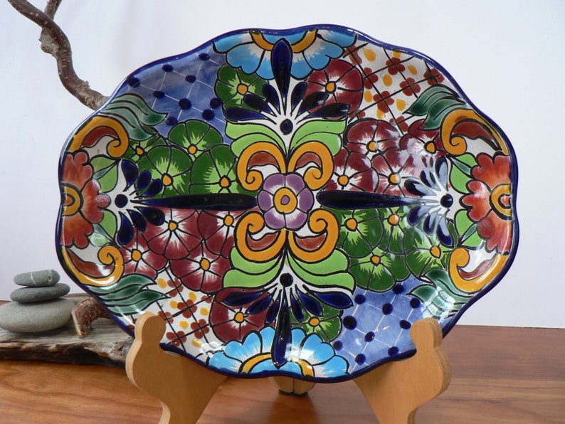 Vintage Mexican Pottery Plate Talavera 7 inch Plate FREE SHIPPING