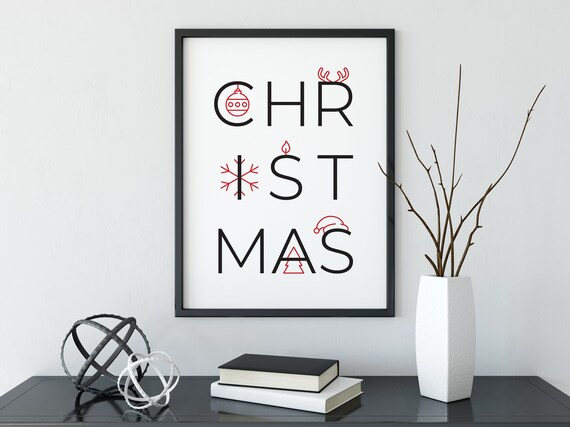 Christmas Poster Printable Christmas Decor DIY Wall Art | Etsy