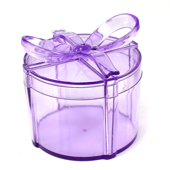 Clear Round Gift Box With Bow Plastic Favor Box (pack of 12) Il_570xn