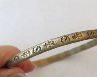 Bangle Bracelet Stamped Sterling Mexico Unique Gift or Collectible