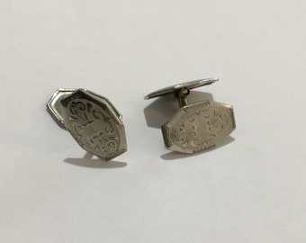 Cuff links Art Deco Sterling Silver Ornate Collectible Statement Gift