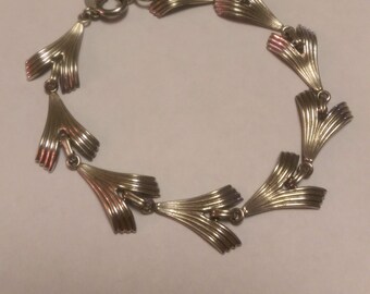 Bracelet Abstract Art Modern Sterling Silver Link Collection Piece