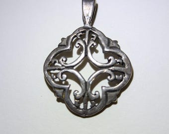 Pendant Sterling Ornate Scroll Cross Necklace