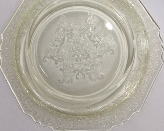 Plates Federal Madrid Yellow Depression Glass Bread Wedding Birthday Collectible Plate Set
