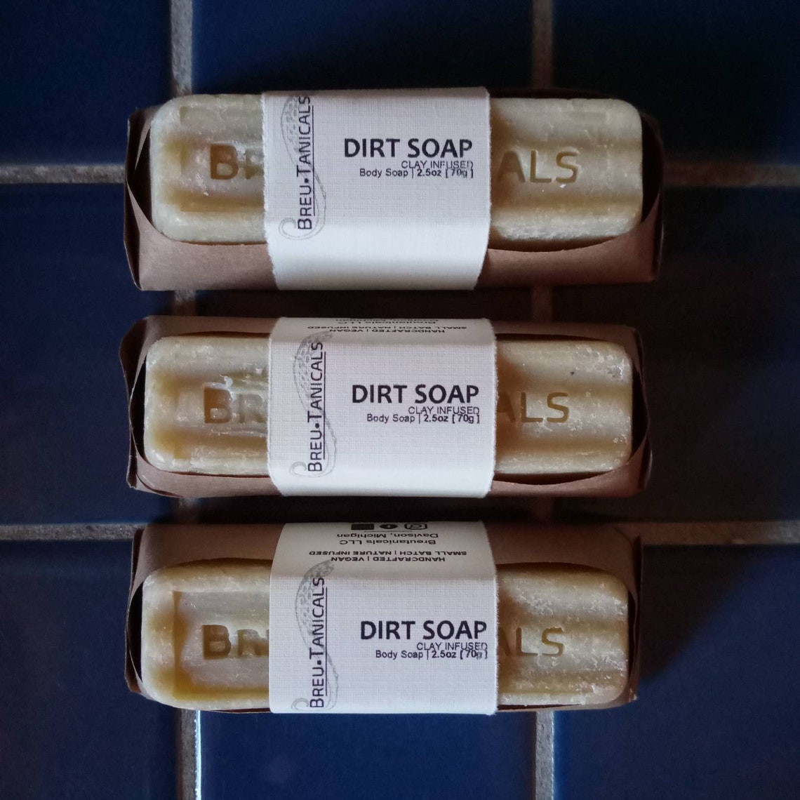 Dirt Clay Bar Soap, Vegan, Small Batch, Nature Infused, Earthy, Clay
