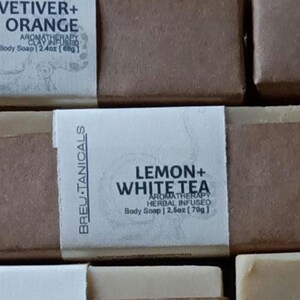 Lemon White Tea |  Bar Soap, Vegan, Natural, Nature Infused, Small Batch, Herbal Infused Soap, Aromatherapy