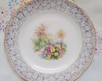 1940s H&M Sutherland Woodland DELL Pattern Side Plates Set of 4, Made in  England