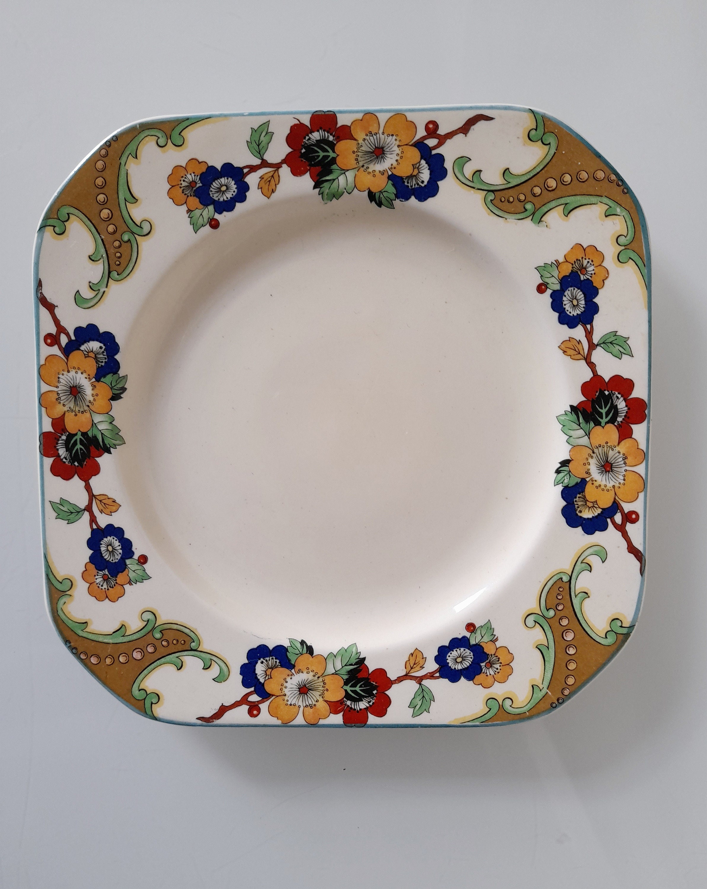 Vintage 1930s Woods Burslem England Indian Tree Dinner Plate