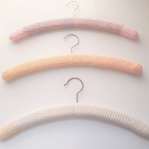 1970s Hand Knitted Granny Coat Hangers Set of 3