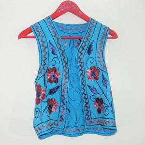 1970s Bohemian Afghan Waistcoats with Embroidery
