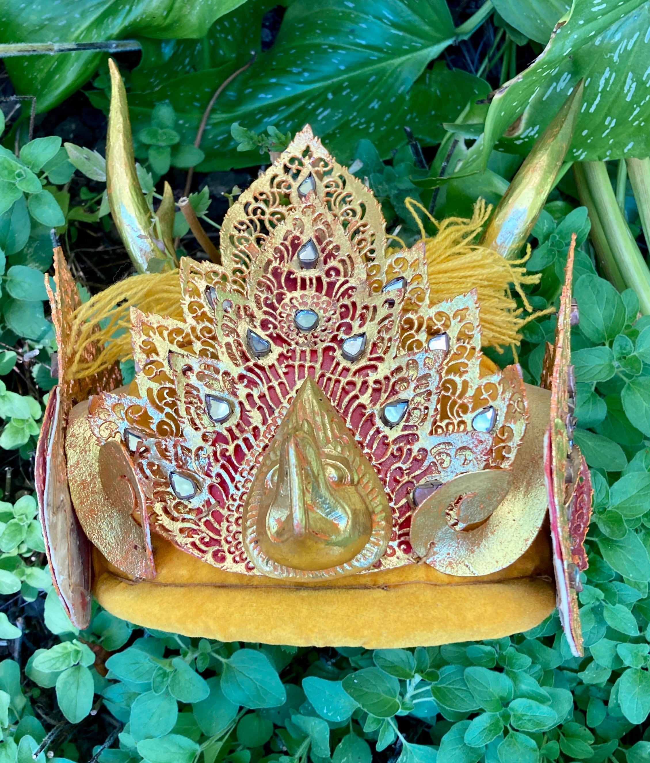 Balinese Golden Deer Rama Sita Antler Crown Rare Bali Ramayana