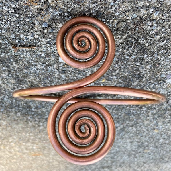 CELTIC IRISH SPIRAL Bronze Age spiral reproduction Armlet, Upper Arm Cuff, Copper Bronze Arm Bracelet, Arm Band, Men women heavy armlet