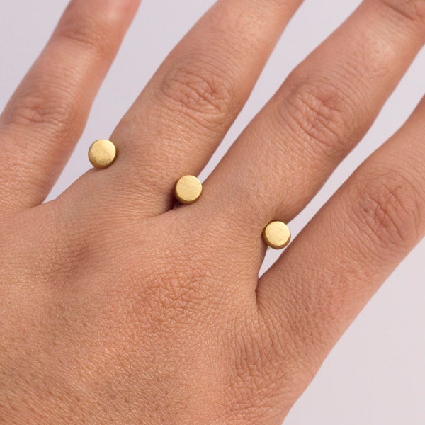 Gold Knuckle Duster Ring, Double ring, two finger ring, Double finger ring, Multi Ring, Open ring, Modern open front ring, Boho ring