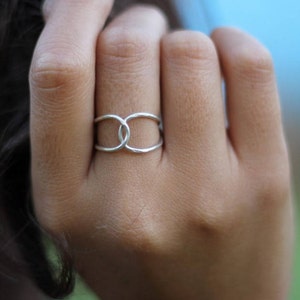 Simple rings for Women Vesica piscis Ring Eternity ring infinity ring silver ring boho silver infinity ring image 1