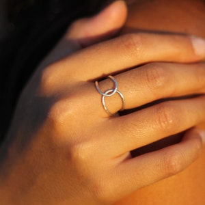 Simple rings for Women Vesica piscis Ring Eternity ring infinity ring silver ring boho silver infinity ring image 2