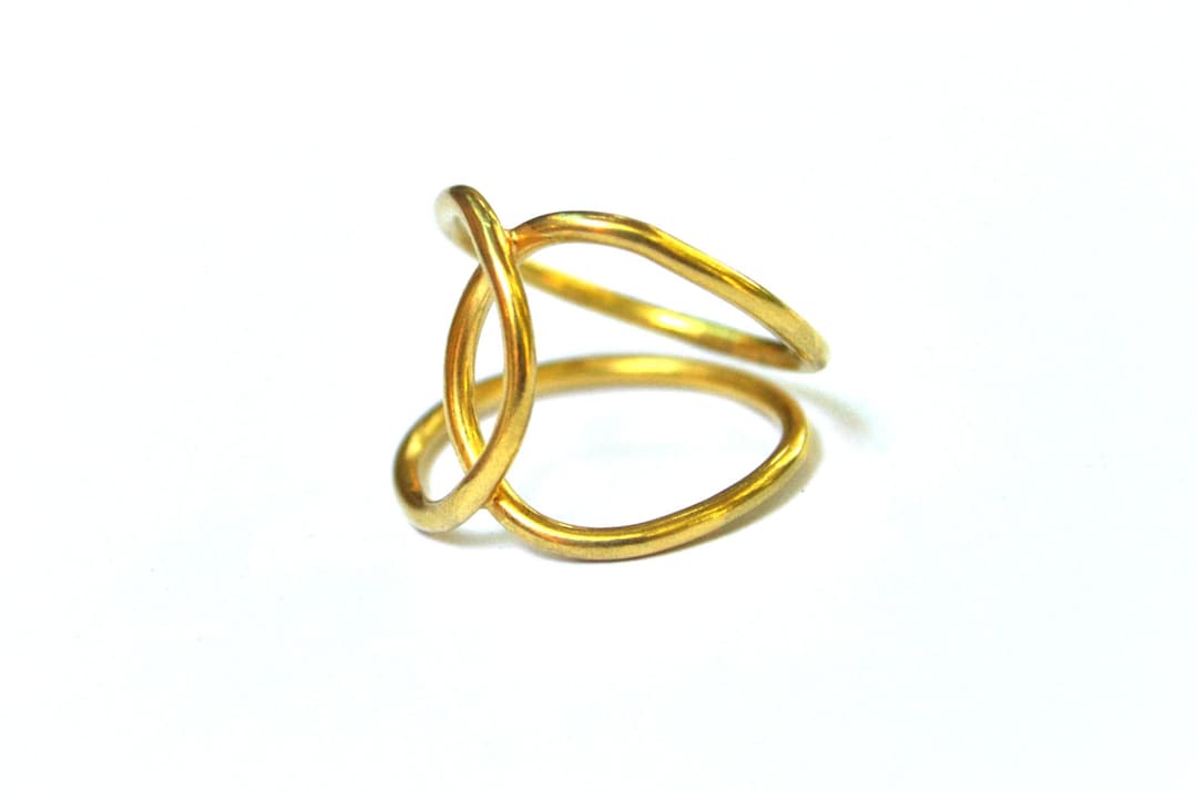 Infinity Knot Ring Engagement Gold Love Knot Ring Gold Promise Etsy