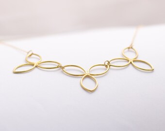 Flower Necklaces for women Gold Trinity necklace gold necklace bridesmaid necklace gold flower necklace dainty gold necklace delicate