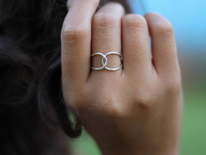 Simple rings for Women Vesica piscis Ring Eternity ring infinity ring silver ring boho silver infinity ring image 1