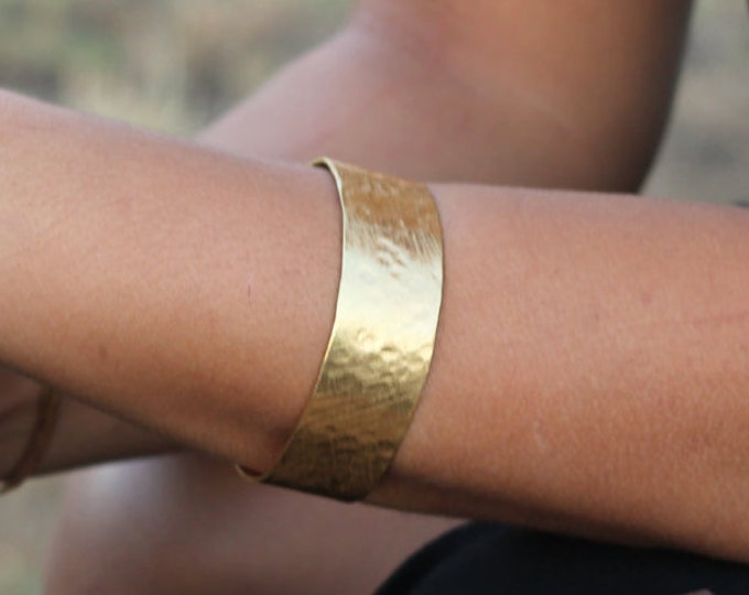 Wide Hammered Gold Cuff Bracelet Hammered Bracelet Cuff Wide Etsy