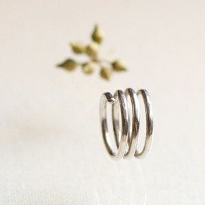 Silver Spiral Ring, Silver Adjustable Ring, Spiral Ring, Silver Adjustable Ring, Silver Ring, Silver wrap ring, Silver Open Ring, Under 50 image 1